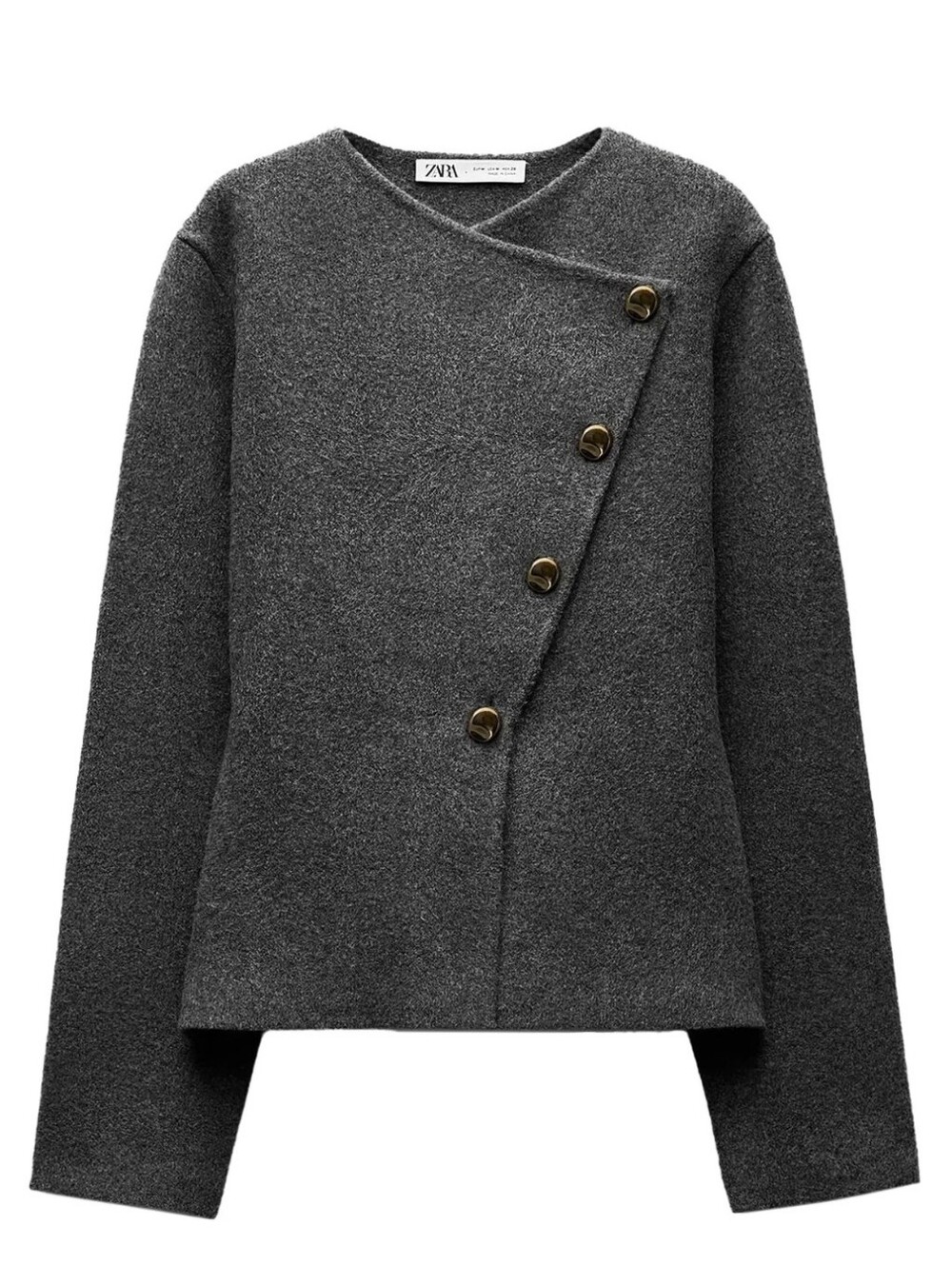 NEW ZARA Asymmetric Button-Front Cardigan Sweater XL